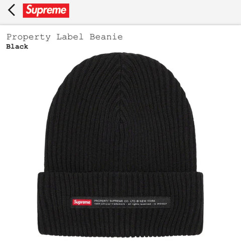 Supreme Property Label Beanie